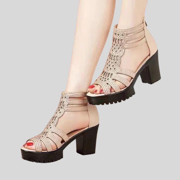 Sandals for Women Summer Wedge Heel Fish Middle Heel Fashion Soft Bottom Open Toe