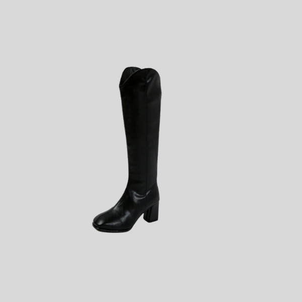 Korea Fashion h-heel Boots Women Casual zipper Solid color knee-length Long boots