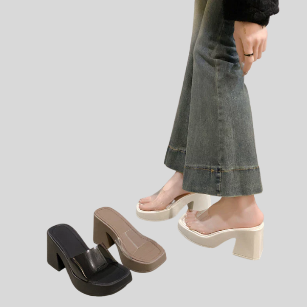 Fashion Platform Rubber Wedges Sandals for women Block Thick Open toe 3 inch