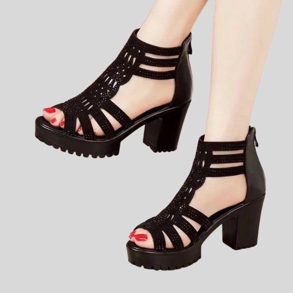 Sandals for Women Summer Wedge Heel Fish Middle Heel Fashion Soft Bottom Open Toe