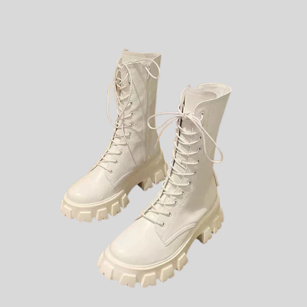 Classic Black Lace-Up Combat Boots