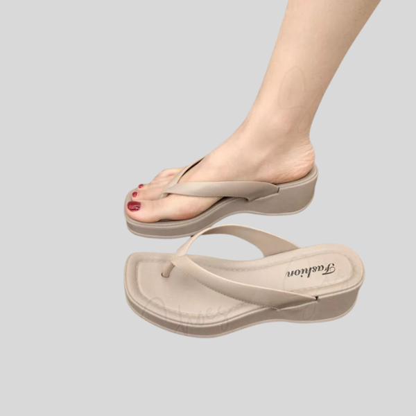 Sissy Shoes New V-Strap Fashion Wedge Thick-Sole Rubber Sandals For Women