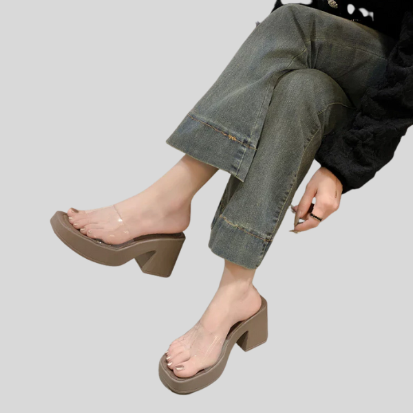 Fashion Platform Rubber Wedges Sandals for women Block Thick Open toe 3 inch