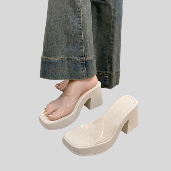 Fashion Platform Rubber Wedges Sandals for women Block Thick Open toe 3 inch