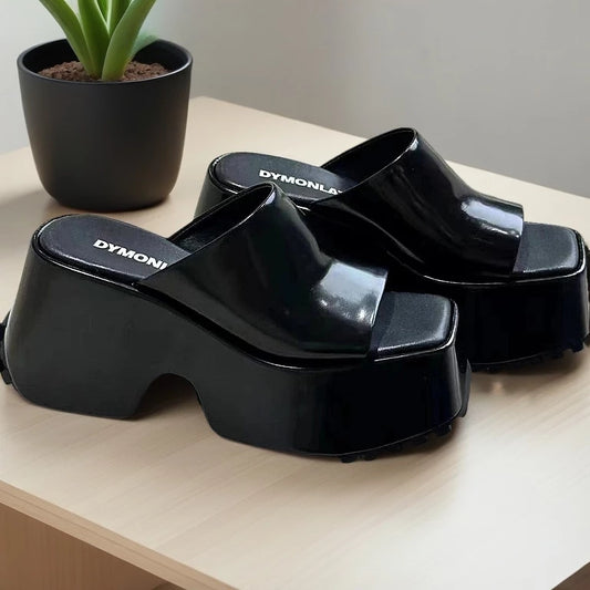 Korean Fashion Casual Leather Wedge Sandals – Comfortable & Flexible